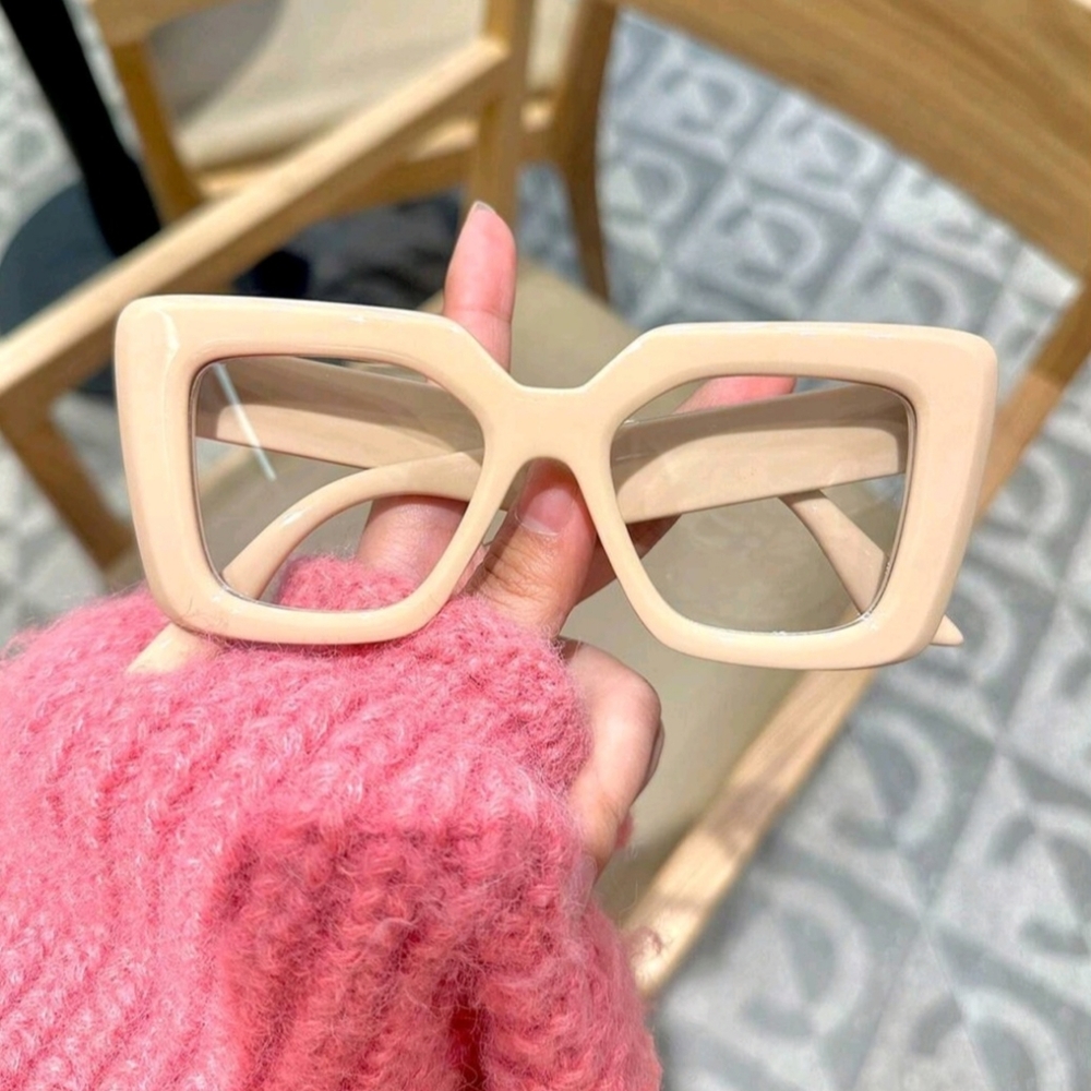 NEW Khaki Oversize Fashion Glasses